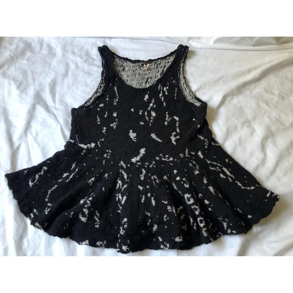 Free People women’s side by side flared peplum knit tank top size M - Picture 1 of 9